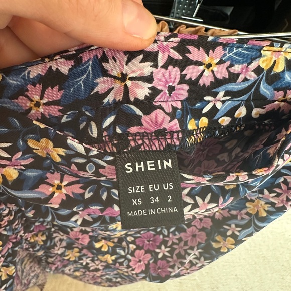SHEIN purple floral midi high waist skirt summer beach casual event party XS - Picture 11 of 11